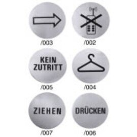 door icon • PUSH • stainless steel round Ø 75 mm product photo