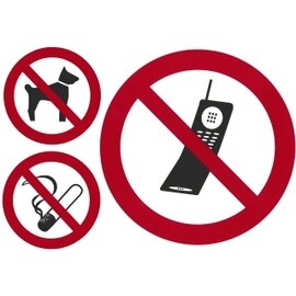 prohibition sign • Cell phones prohibited round Ø 100 mm product photo