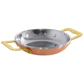 paella pan COPPER LINE  • stainless steel  • copper 2.2 mm 200 ml  Ø 120 mm  H 25 mm | 2 brass handles product photo