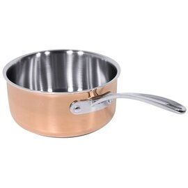 copper casserole 2 ltr stainless steel aluminium copper 2.5 mm  Ø 180 mm  H 85 mm  | long stainless steel handle product photo