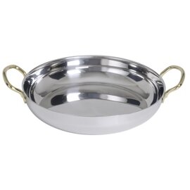 serving pan BARONESS  • stainless steel 5 ltr  Ø 300 mm  H 75 mm | two gold-plated handles product photo