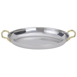 side dish bowl BARONESS 1500 ml stainless steel oval gold plated handles L 300 mm W 210 mm H 35 mm product photo