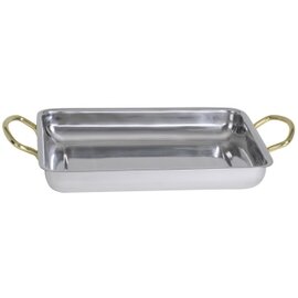 serving bowl BARONESS stainless steel gold plated handles  L 285 mm with handles  B 200 mm  H 40 mm product photo