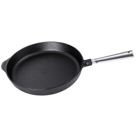 Cast-iron frypan, deep, with 18/10 stainless steel handle, heavy + high quality product photo