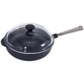 stewing pan with lid  • cast iron  Ø 240 mm  H 60 mm | long stainless steel handle product photo
