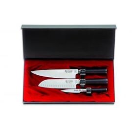 3-piece Damascene knife set, series &quot;1893&quot;: Santoku, officemesser, cooking knife product photo