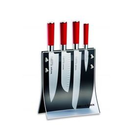 knife block 4KNIVES RED SPIRIT acrylic magnetic with 4 knives product photo