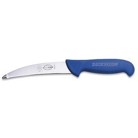 gutting knife ERGOGRIP blue  | curved blade | round top  | smooth cut  | bleed wave  | blade length 15 cm product photo