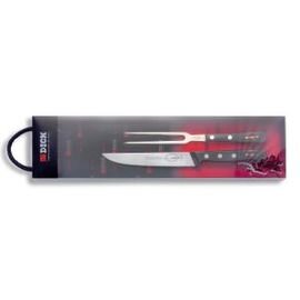 Carving Set SUPERIOR Kitchen knife sausage fork smooth cut  | riveted | black | blade length 18 cm product photo