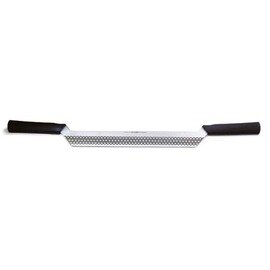 Käsemesser, blade length 30 cm, with 2 handles, with deep etching - prevents the attachment of the slices to the blade product photo