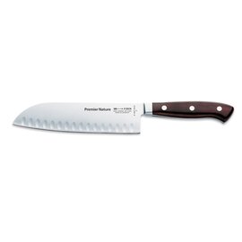 Santoku Kullenschliff, Grenadill-Holz, Klingenlänge 18 cm, Serie Premier Nature product photo