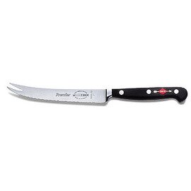 kitchen knife PREMIER PLUS curved blade double top forged wavy cut | black | blade length 13 cm product photo