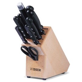 knife block SUPERIOR wood with 6 knives|sharpening steel|scissors|fork  L 330 mm  H 300 mm product photo