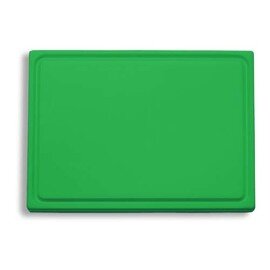 B-STOCK | cutting board plastic  • green with juice rim | 530 mm  x 325 mm  H 20 mm product photo