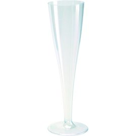 champagne glass 12 cl reusable polystyrol transparent with mark; 7.5 cl 16 X 10 Pieces product photo