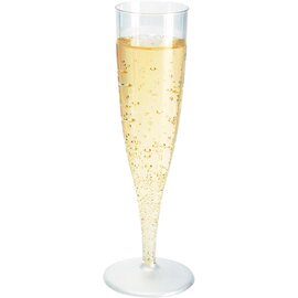 champagne glass 13.5 cl reusable polystyrol transparent with mark; 0.1 ltr with relief product photo