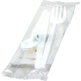 cutlery set 6-part polystyrol white 1 x 250 pieces disposable  L 160 mm  L 125 mm product photo