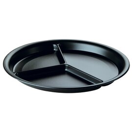 plastic plate polystyrol black  Ø 260 mm | 3 compartments | 2 x 50 pieces | disposable product photo