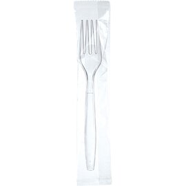 dining fork DINNER polystyrol transparent  L 195 mm | disposable product photo