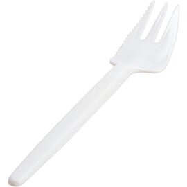 cake fork polystyrol white saw teeth  L 140 mm | disposable | 4 x 250 pieces product photo