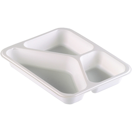 PP bowl CATERLINE white | 227 mm x 178 mm H 32 mm | 3 compartments | disposable product photo