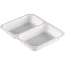 PP bowl CATERLINE white | 227 mm x 178 mm H 32 mm | 2 compartments | disposable product photo