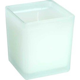 glass candle FLORENCE white square angular  H 94 mm | burning period 58 hours | 4 x 3 pieces product photo