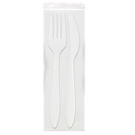 knife|fork|napkin ECO bioplastic white 1 x 250 pieces disposable  L 150 mm product photo