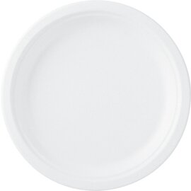 plate bagasse white  Ø 260 mm | disposable product photo