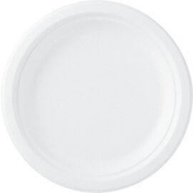 plate bagasse white  Ø 220 mm | disposable product photo