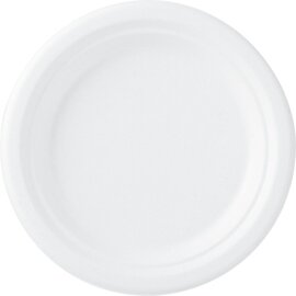 plate 300 ml bagasse white  Ø 160 mm | disposable product photo