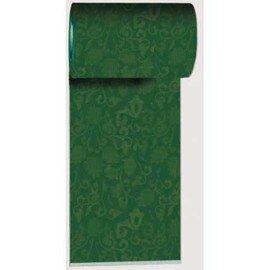Table runner, Dunicel®, damask, high quality, FSC-certified, color: hunter green, dimensions: 0,15 x 20 m, 6 pcs product photo