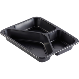 PP bowl CATERLINE black | 227 mm x 178 mm H 32 mm | 3 compartments | disposable product photo