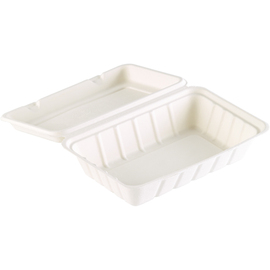 meal box white with lid rectangular | 239 mm x 156 mm H 63 mm 850 ml product photo