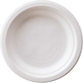 plate bagasse white  Ø 150 mm | disposable product photo