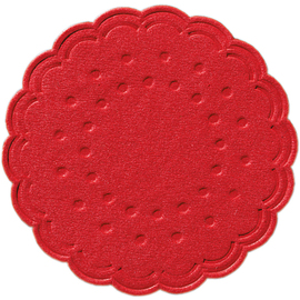 tissue coasters red Ø 75 mm round disposable paper product photo