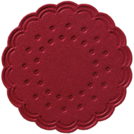 tissue coasters burgundy red Ø 75 mm round disposable paper product photo