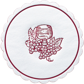 tissue coasters Grapes Bordeaux Ø 100 mm round disposable paper product photo