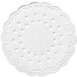 tissue coasters white Ø 75 mm round disposable paper product photo