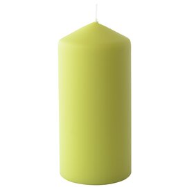 pillar candles kiwi coloured round  Ø 70 mm  H 150 mm | burning period 50 hours product photo