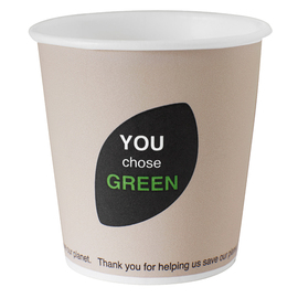 Thank You cup ecoecho® disposable 120 ml PAP / PLA printed 100% compostable product photo