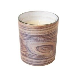 glass candle SWITCH & SHINE brown wood look  Ø 80 mm  H 85 mm | 4 x 3 pieces product photo