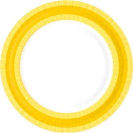 premium plates paper white yellow  Ø 220 mm | 5 x 50 pieces | disposable product photo