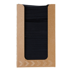 cocktail napkins Dunisoft® black in a brown dispenser box 200 mm x 200 mm product photo