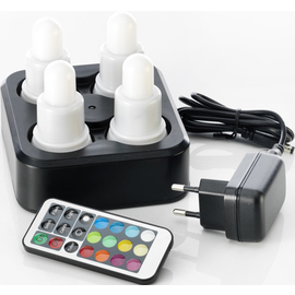 LED candle set multi-coloured | charging station | adapter | remote control | burning period 13 hours product photo