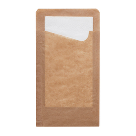 Snack Bag with white 2-layer napkin • brown 113 mm x 110 mm product photo
