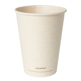 coffee mug disposable 350 ml bagasse 100% compostable product photo