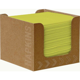 cocktail napkins BIO DUNISOFT® green in a brown dispenser box product photo