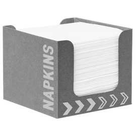 cocktail napkins Dunisoft® white in a gray dispenser box 200 mm x 200 mm product photo