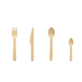 Wooden teaspoon ecoecho® wood 100% compostable max. +70°C L 110 mm | disposable product photo